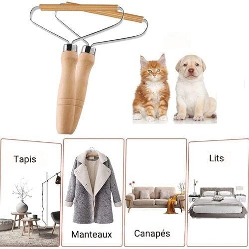Chats Coquets - Brosse d’épilation manuelle portable à rouleaux doubles - Chats Coquets