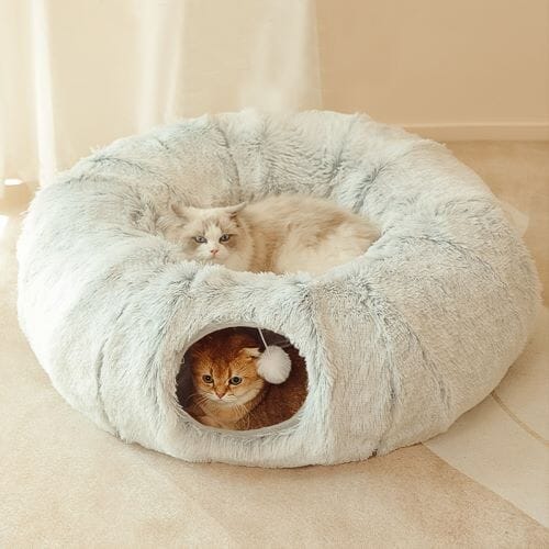Chats Coquets - Lit Cocoon 2 en 1 pour Chats - Tunnel et Panier - Chats Coquets