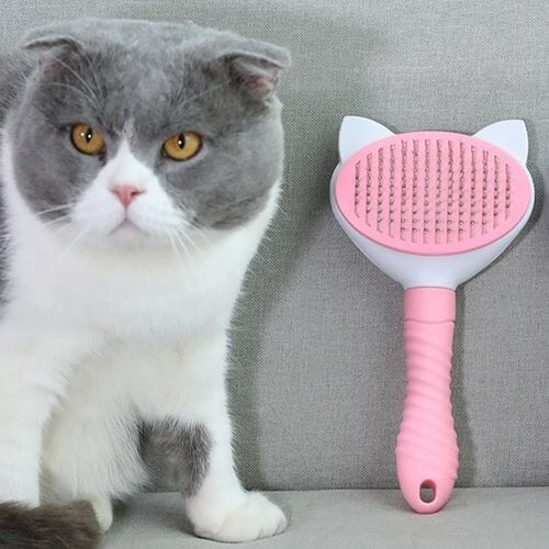 Chats Coquets - Brosse autonettoyante Oreilles de chat - Accessoire de toilettage pour chats - Chats Coquets