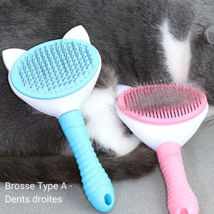 Chats Coquets - Brosse autonettoyante Oreilles de chat - Accessoire de toilettage pour chats - Chats Coquets