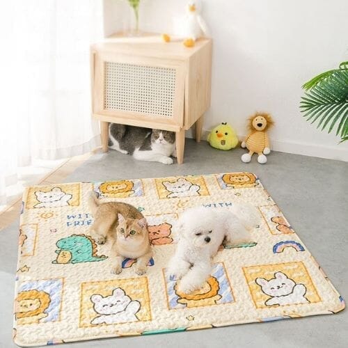 Chats Coquets - Tapis imperméable pour animaux de compagnie - Chats Coquets